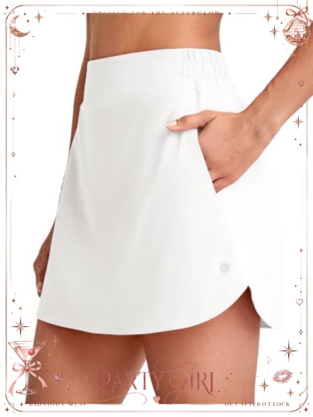 Golf Skorts 15'' A-Line Built-in Shorts 4 Pockets Moisture Wicking